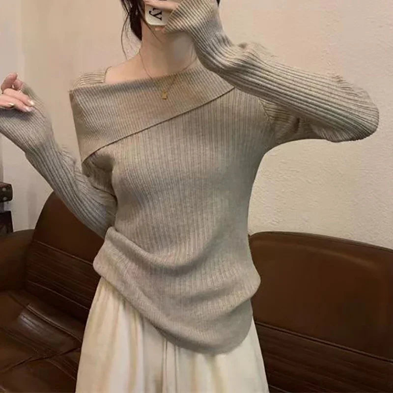 Off-Shoulder Knit Sweater